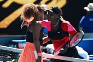 Serena Williams (R) and Naomi Osaka after their match at the 2021 Australian Open